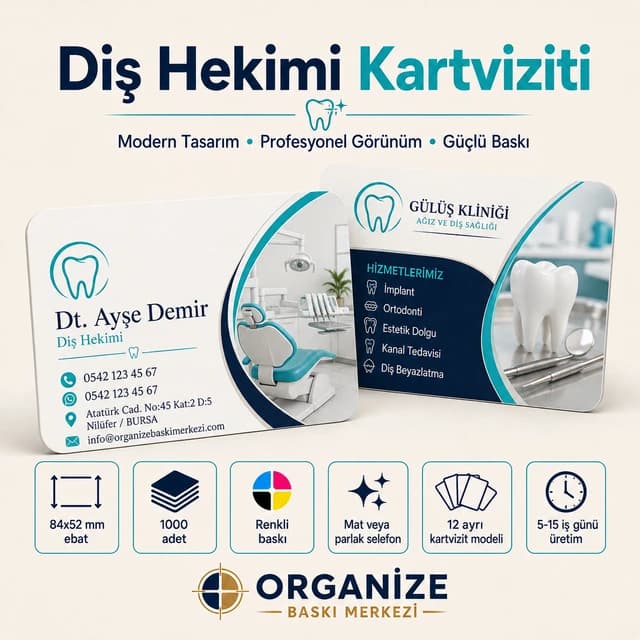 Diş Hekimi kartviziti örnek tasarımı