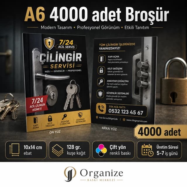 A6 4.000 adet broşür baskı örneği - Organize Baskı Merkezi