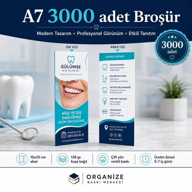 A7 3.000 adet broşür baskı örneği - Organize Baskı Merkezi