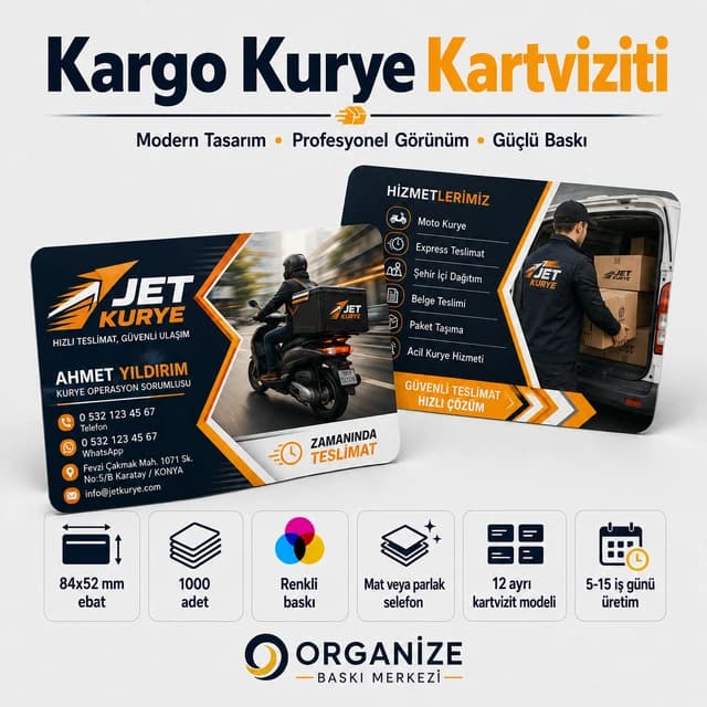 Kargo & Kurye kartviziti örnek tasarımı