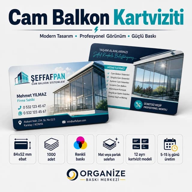 Cam Balkon kartviziti örnek tasarımı