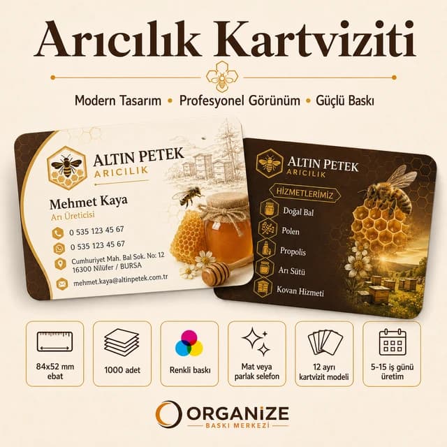Arıcılık kartviziti örnek tasarımı
