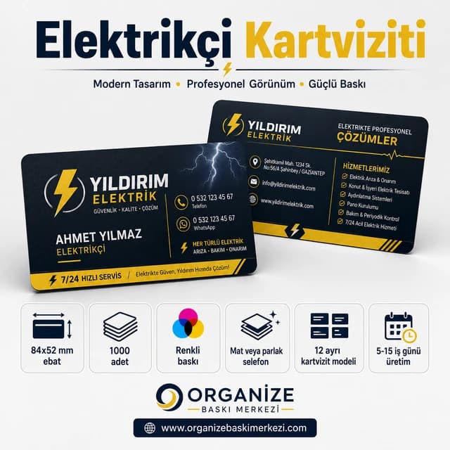 Elektrikçi kartviziti örnek tasarımı