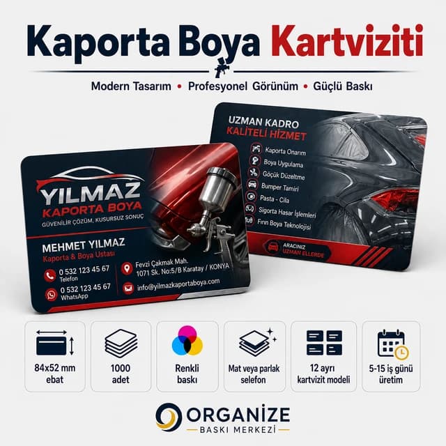 Kaporta & Boya kartviziti örnek tasarımı