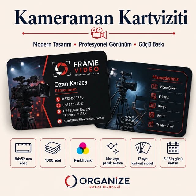Kameraman kartviziti örnek tasarımı