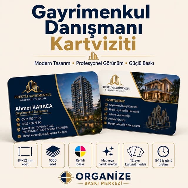 Gayrimenkul Danışmanı kartviziti örnek tasarımı