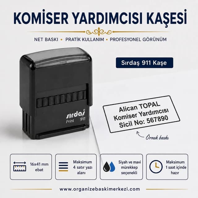 Komiser Yardımcısı Kaşesi Sırdaş 911 16x41 mm