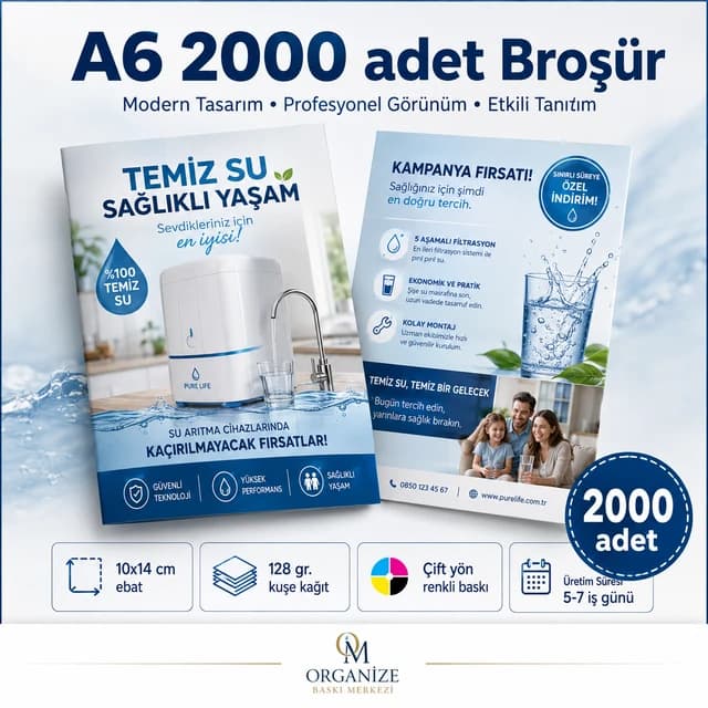 A6 2.000 adet broşür baskı örneği - Organize Baskı Merkezi
