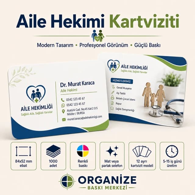 Aile Hekimi kartviziti örnek tasarımı