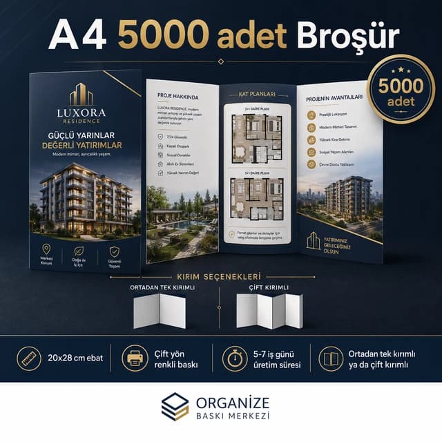 A4 5.000 adet broşür baskı örneği - Organize Baskı Merkezi
