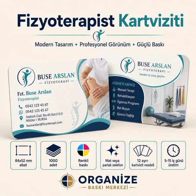 Fizyoterapist kartviziti örnek tasarımı