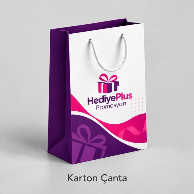 Hediyelik ve promosyon için baskılı karton çanta örneği