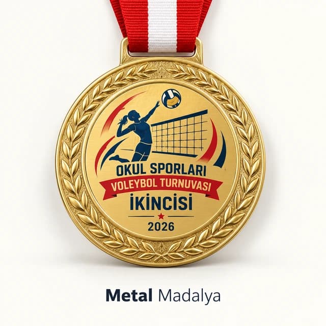 Eskişehir okul sporları voleybol turnuvası için altın renk madalya