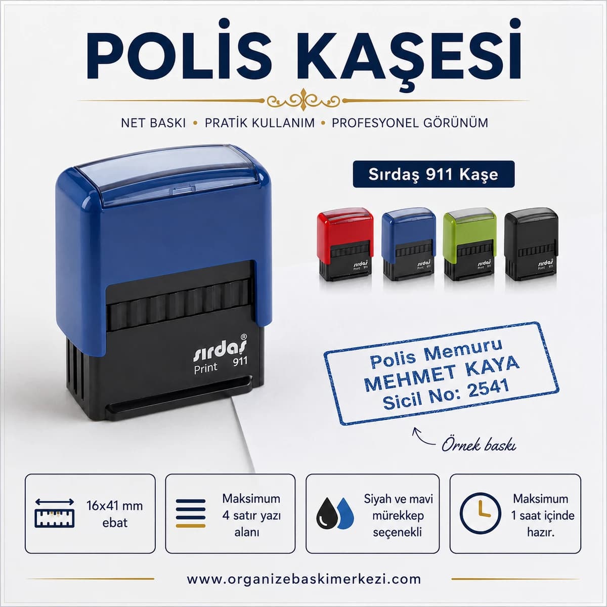 Polis Kaşesi Sırdaş 911 16x41 mm