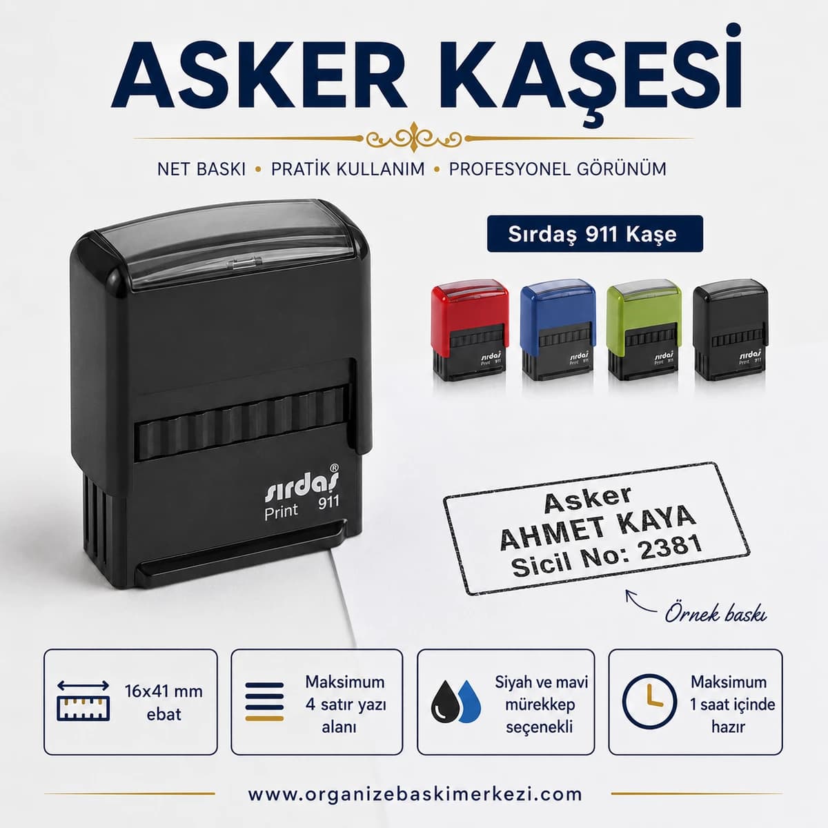 Asker Kaşesi Sırdaş 911 16x41 mm