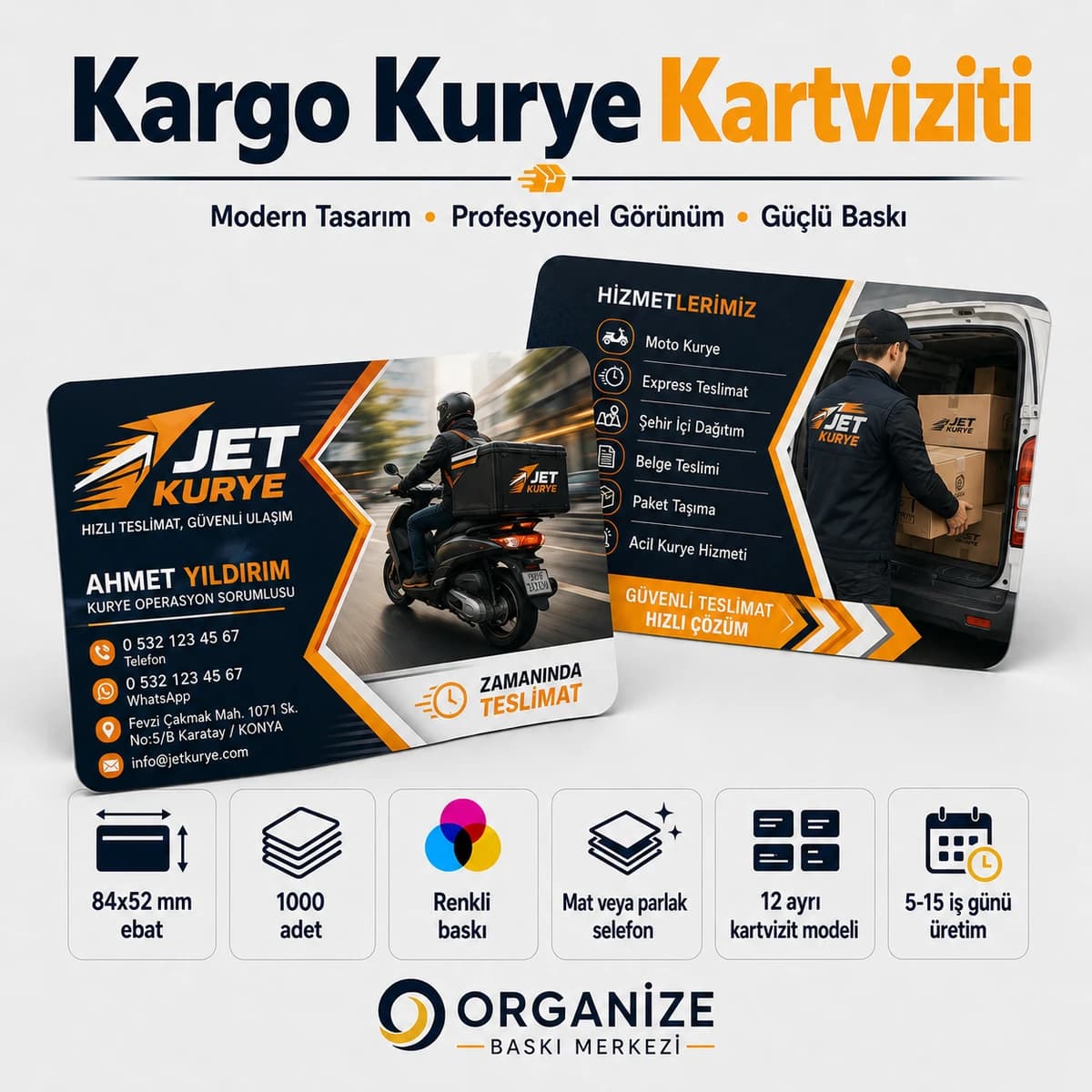 Kargo & Kurye kartviziti örnek tasarımı
