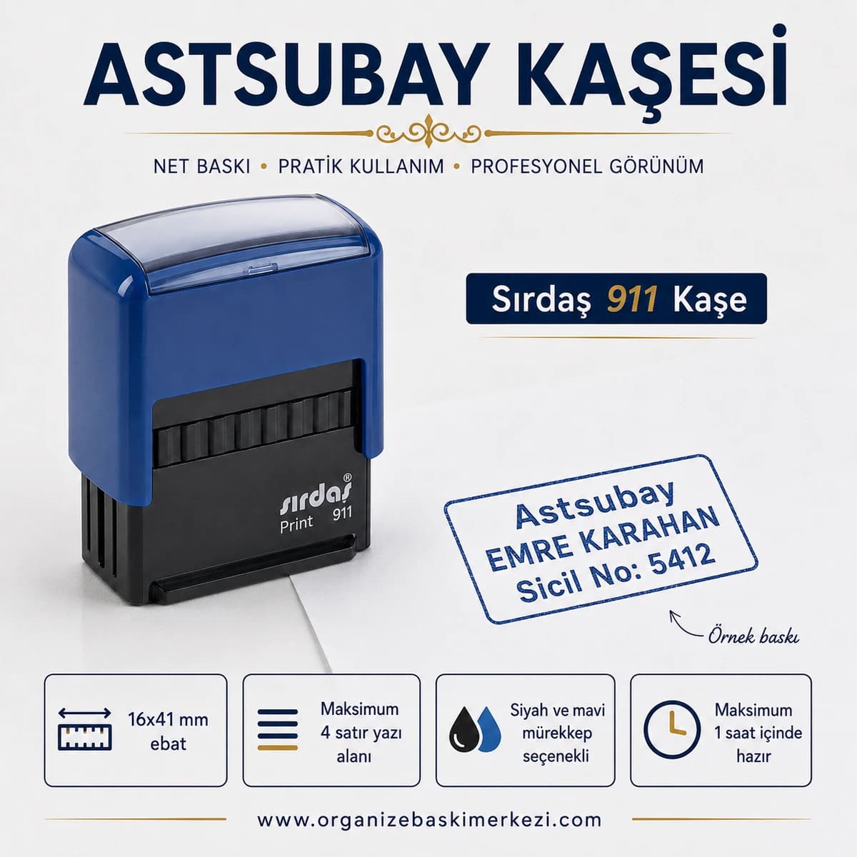 Astsubay Kaşesi Sırdaş 911 16x41 mm