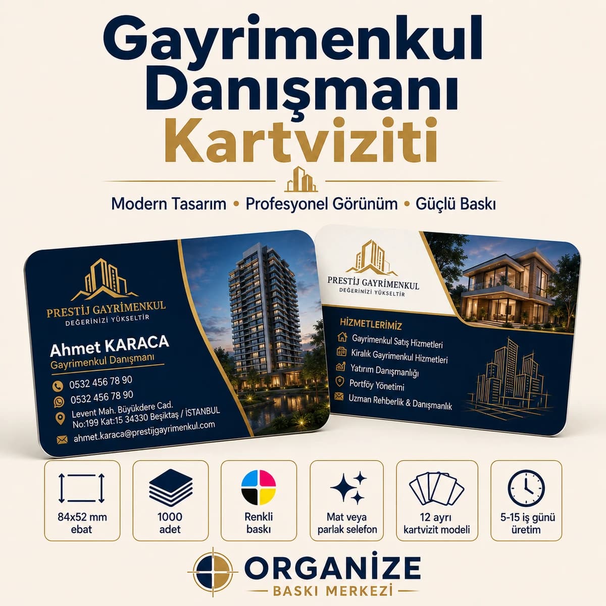 Gayrimenkul Danışmanı kartviziti örnek tasarımı