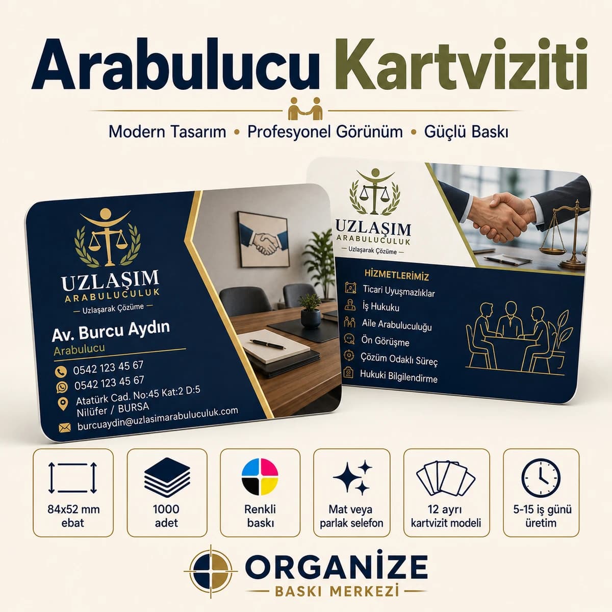 Arabulucu kartviziti örnek tasarımı