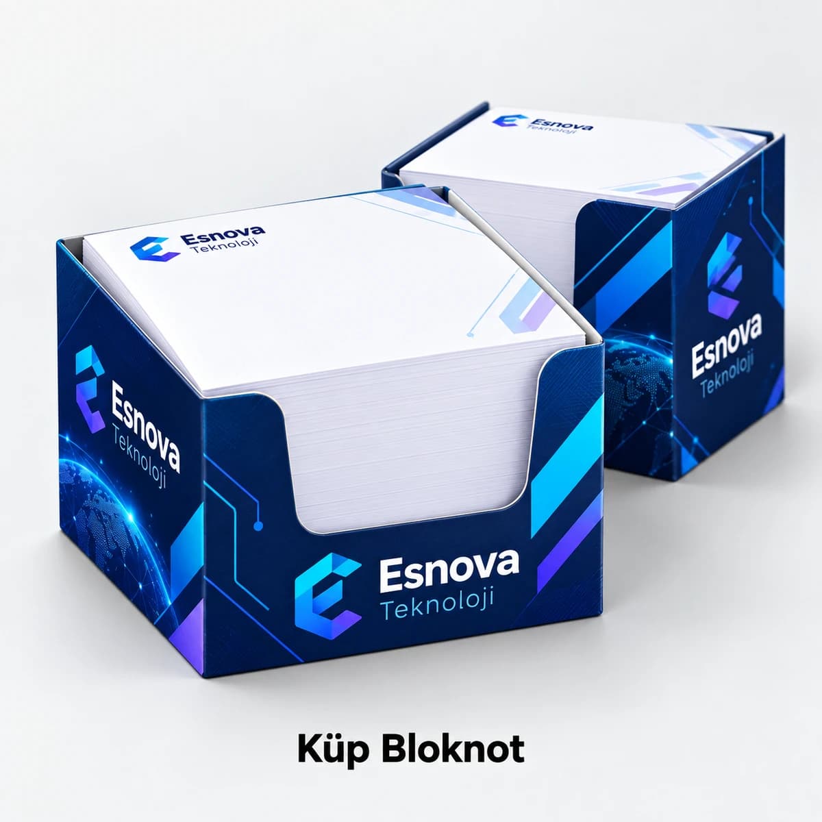 500 Yapraklı Küp Bloknot Eskişehir'de teknoloji firması logolu 500 yapraklı küp bloknot baskısı